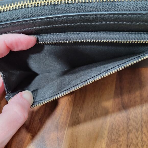 Fossil Zip Wristlet Wallet Leather Card Slots Coin Pouch - Picture 6 of 12